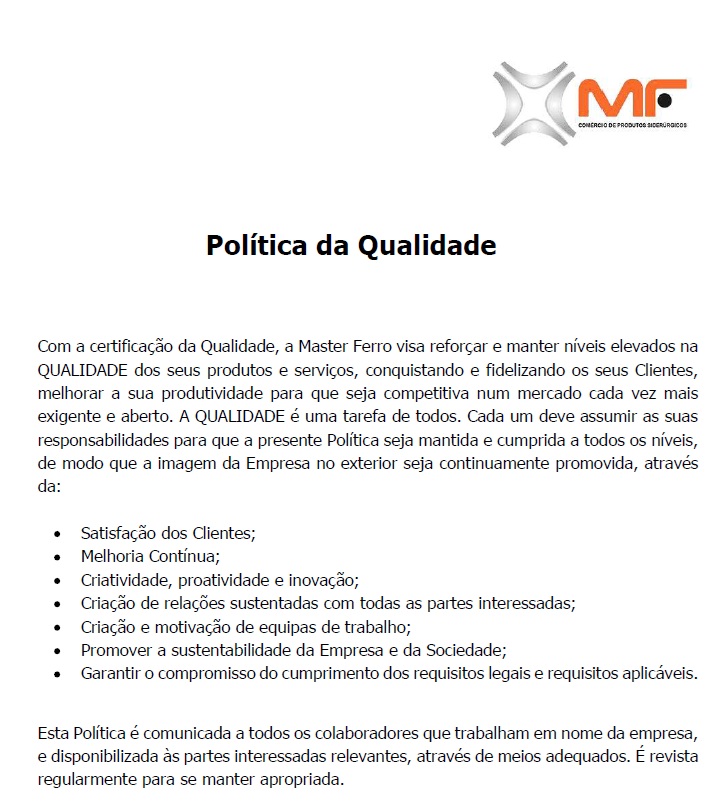 Politica de Qualidade